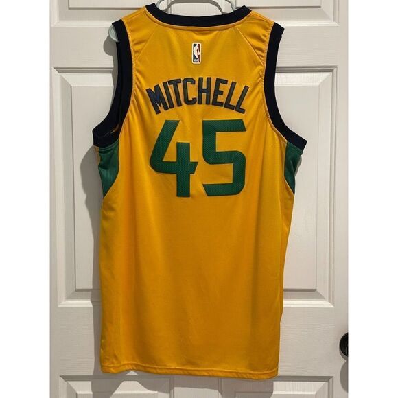 Nike Donovan Mitchell NBA Utah Jazz Green Alternate Swingman Gold Jersey - Picture 5 of 10